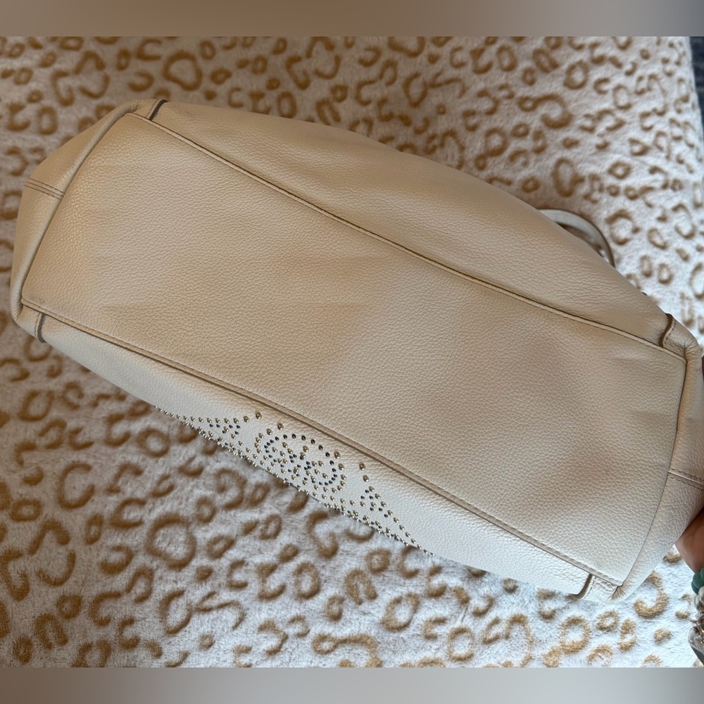 Coach Cream Shoulder Bag Leather 2015 Limited Edition Gold Stud - Picture 8 of 14